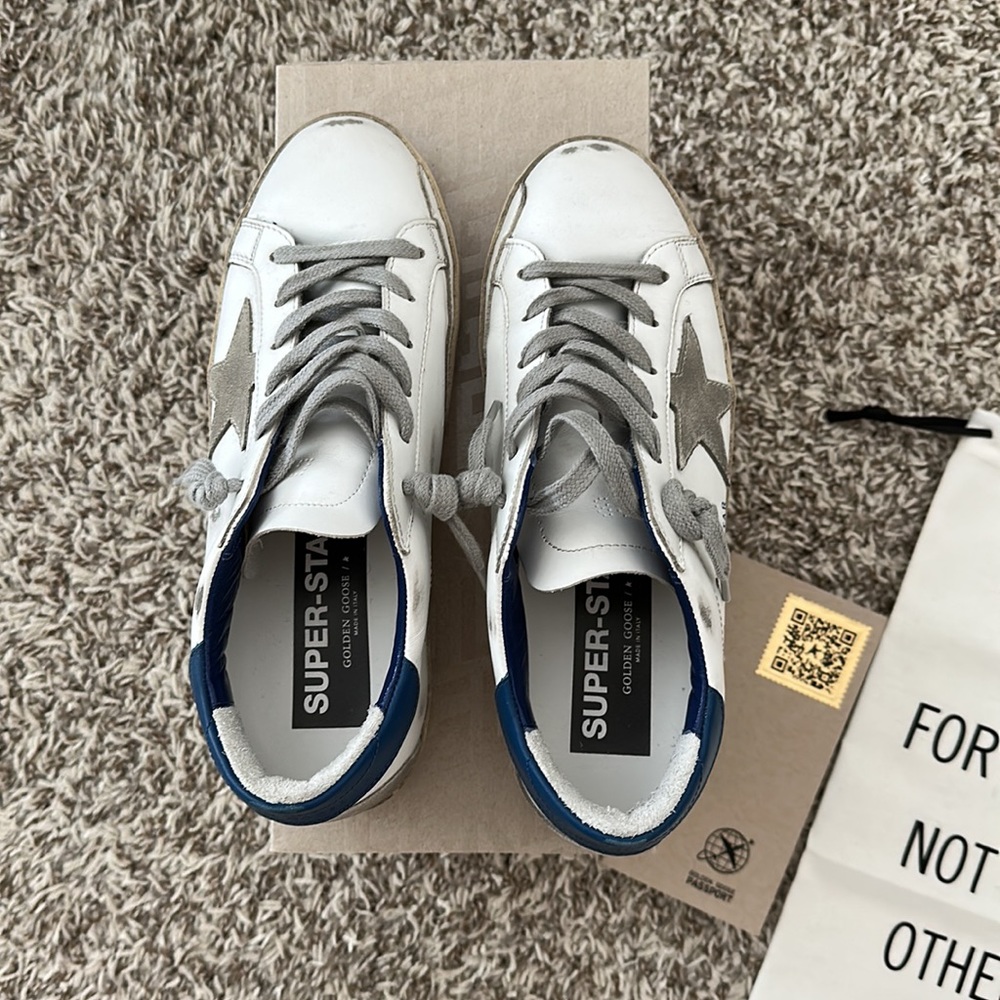 Golden Goose Superstar low top leather ice blue sneakers size 37